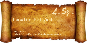 Lendler Szilárd névjegykártya